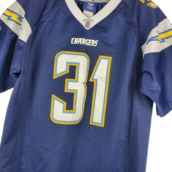 SAN DIEGO CHARGERS Jersey Youth Large Blue ANTONIO CROMARTIE #31 Retro REEBOK - Picture 2 of 9